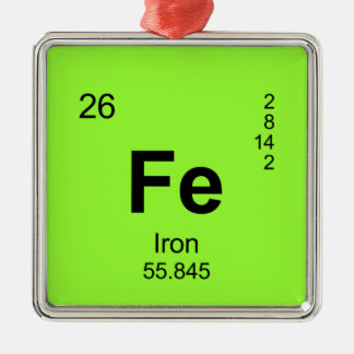Periodic Table of Elements (Iron) Metal Ornament