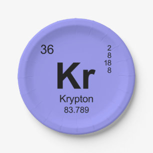 Periodic Table of Elements (Krypton) Paper Plate
