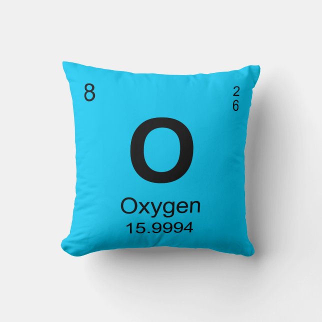Periodic Table of Elements (Oxygen) Throw Pillow (Front)