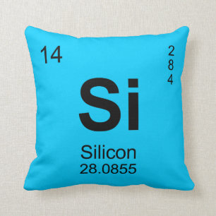 Periodic Table of Elements (Silicon) Throw Pillow