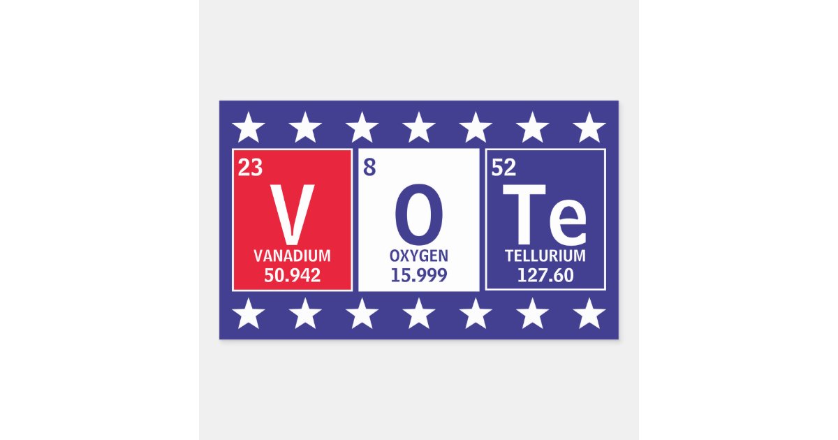 Spell Vote Periodic Table of Elements Spell Vote Sticker | Zazzle