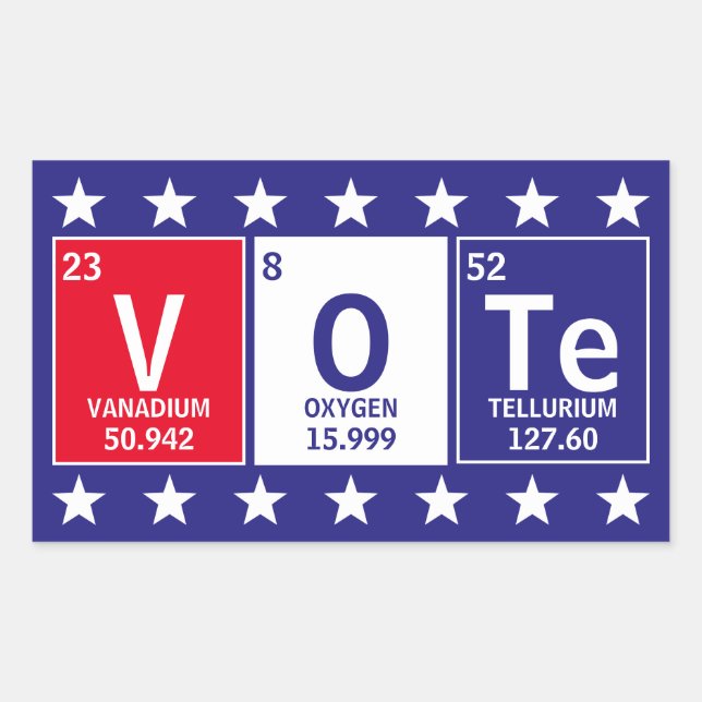 Periodic Table of Elements Spell Vote Sticker (Front)