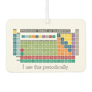 Periodic Table of Elements - Use Periodically Car Air Freshener