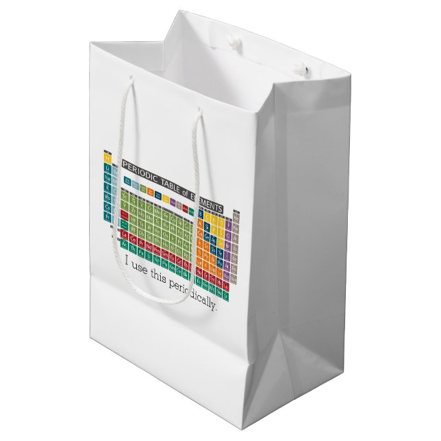 Periodic Table of Elements - Use Periodically Medium Gift Bag (Front Angled)