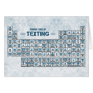 Periodic Table of Texting (Blue)