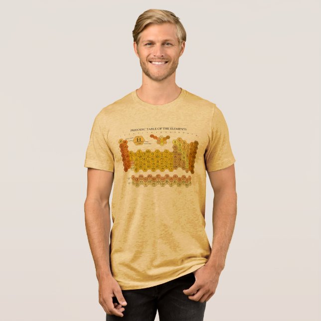 Periodic Table Of The Elements Honeycomb Tri-Blend Shirt (Front Full)