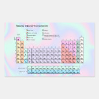 Periodic table of the elements, pastel iridescent
