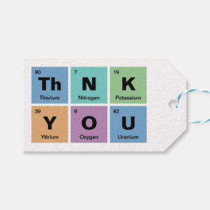 Periodic Table of the Elements Wedding Gift Tags