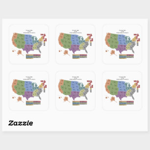 Periodic Table of the United States of America - Square Sticker