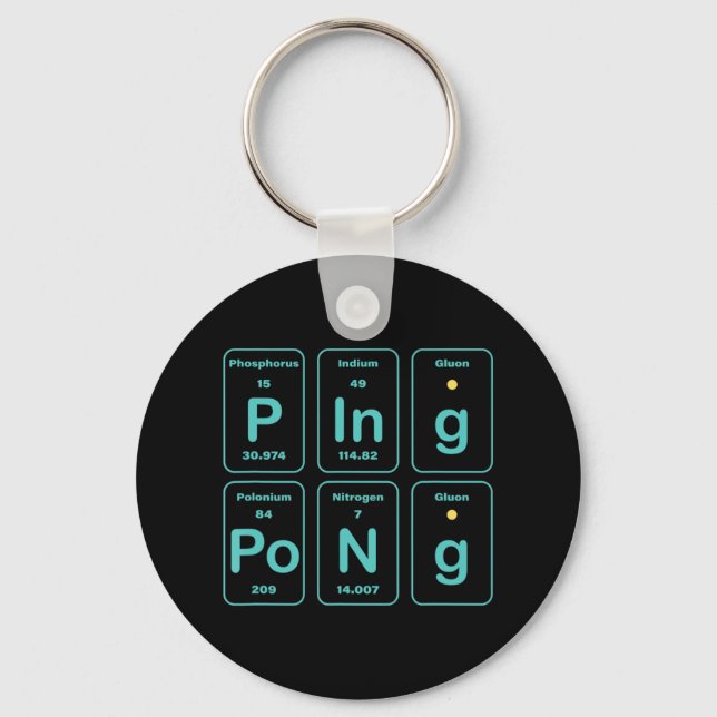 Periodic Table Ping Pong Fun  Keychain (Front)