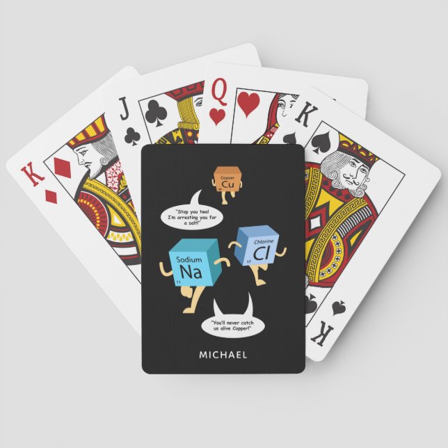 Periodic Table Science Chemistry Teacher Custom Playing Cards (Back)
