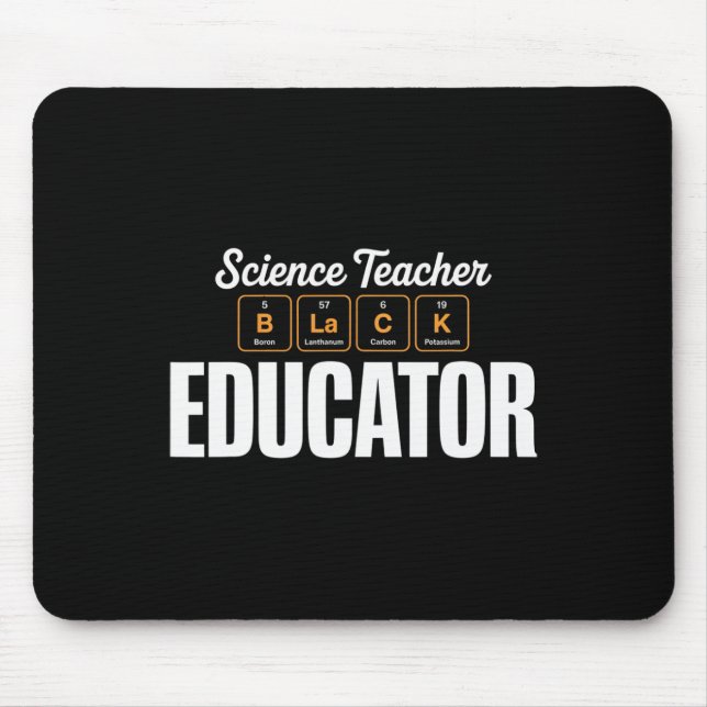 Periodic Table Science Teacher Educator Black Hist Mouse Pad (Front)