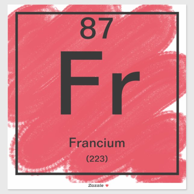 Periodic Table Sticker - Francium (Sheet)