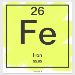 Periodic Table Sticker - Iron