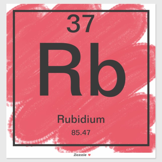 Periodic Table Sticker - Rubidium (Sheet)