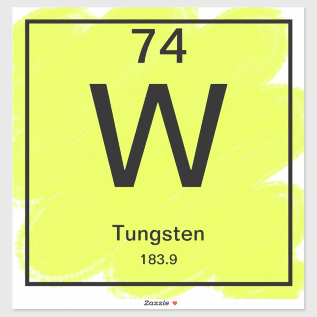 Periodic Table Sticker - Tungsten (Sheet)