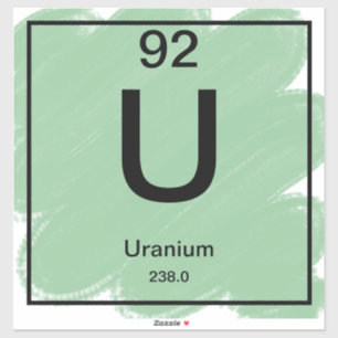 Periodic Table Sticker - Uranium