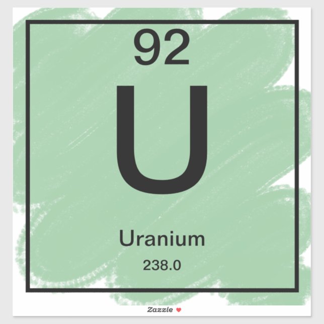 Periodic Table Sticker - Uranium (Sheet)