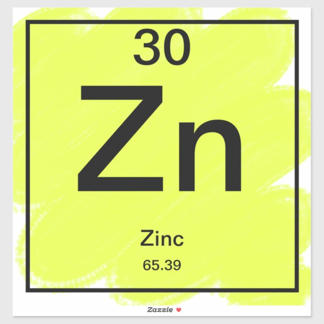 Periodic Table Sticker - Zinc (Sheet)