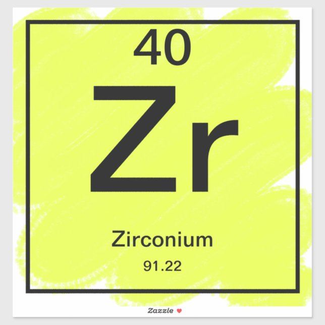 Periodic Table Sticker - Zirconium (Sheet)