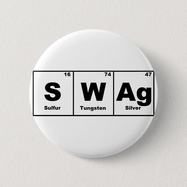 Periodic Table Swag 2 Inch Round Button (Front)