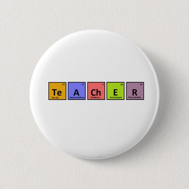 Periodic Table Teacher Appreciation 2 Inch Round Button (Front)