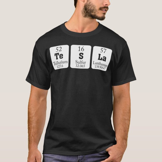 Periodic Table Tesla T-Shirt (Front)