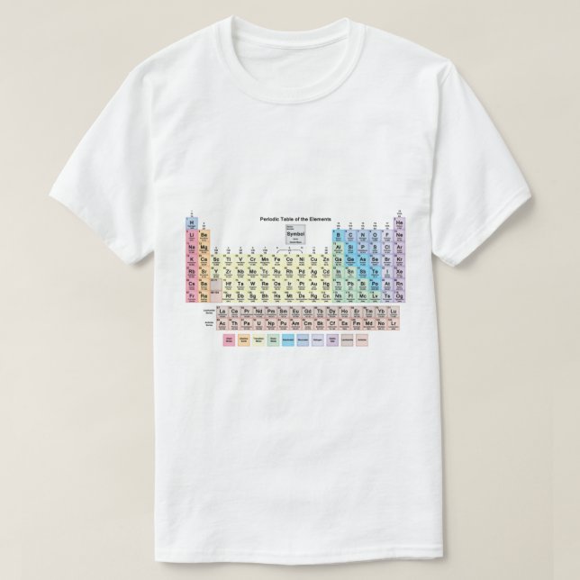 Periodic Table with all 118 Element Names   T-Shirt (Design Front)