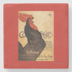 Periodical Cocorico Rooster Promotional Poster Stone Coaster