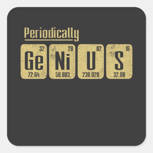 Periodically Genius Square Sticker (Front)