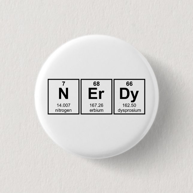 Periodically Nerdy Element Symbols 1 Inch Round Button (Front)
