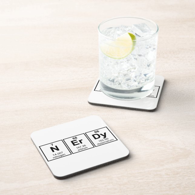 Periodically Nerdy Element Symbols Coaster (Right Side)
