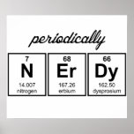 Periodically Nerdy Element Symbols Poster<br><div class="desc">Are you periodically nerdy?  If you know the atomic numbers of nitrogen,  erbium,  and dysprosium,  then the answer is probably "yes."  Surprise your favourite chemist geek,  chemistry teacher,  or chemistry student with the most nerdy elements of the Periodic Table.</div>