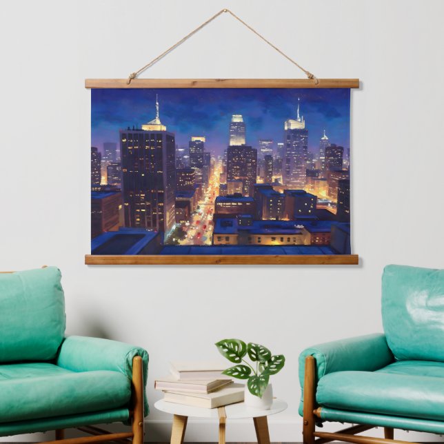 Peripheral Metropolis View Hanging Tapestry (Living Room)