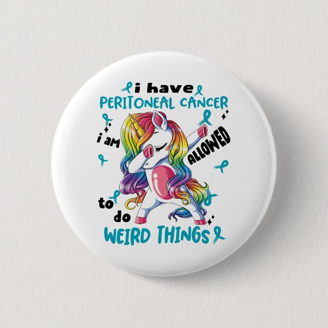 Peritoneal Cancer Awareness Ribbon Support Gifts 2 Inch Round Button (Front)