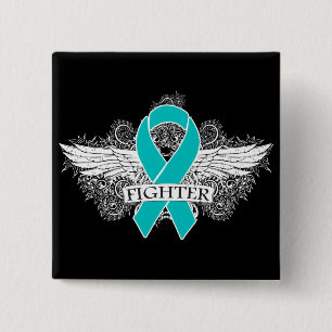 Peritoneal Cancer Fighter Wings 2 Inch Square Button