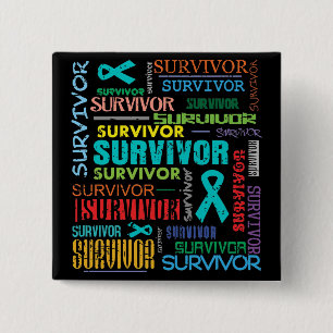 Peritoneal Cancer Survivor Collage.png 2 Inch Square Button
