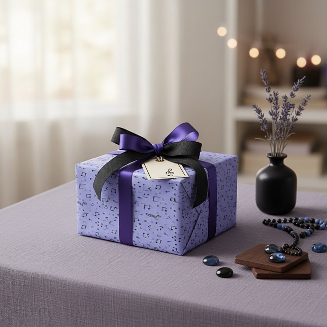 Periwinkle and Black Musical Wrapping Paper (Creator Uploaded)