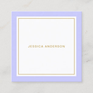 Periwinkle And Gold Elegant Feminine Square Business Card