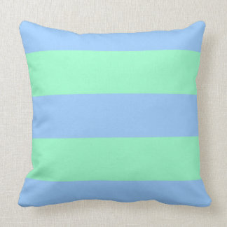 Periwinkle and Mint Green Stripes Throw Pillow