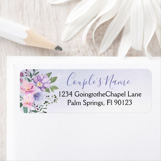 Periwinkle and Pink Watercolor Floral Wedding (Insitu)