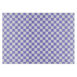 Periwinkle and White Chequerboard Pattern Cutting Board