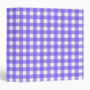 Periwinkle and white gingham binder