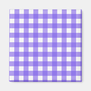 Periwinkle and white gingham magnet