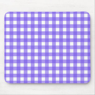 Periwinkle and white gingham mouse pad