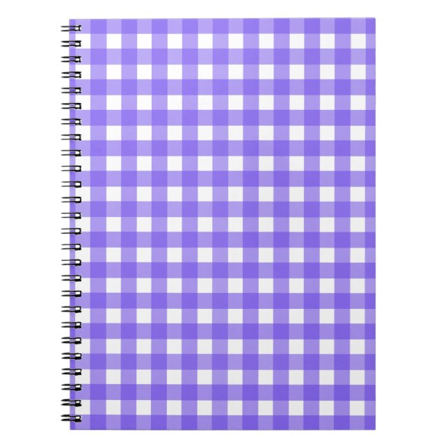 Periwinkle and white gingham notebook (Front)