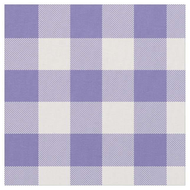 Periwinkle and White Gingham Plaid Fabric (Close Up)