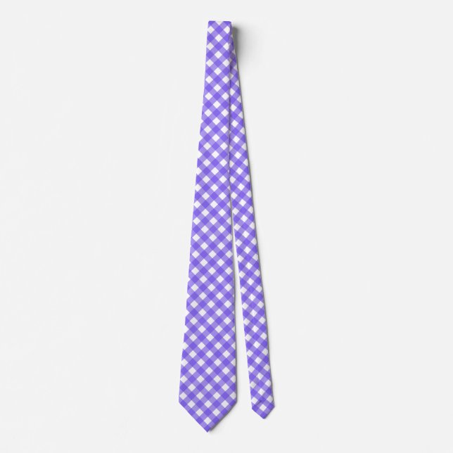 Periwinkle and white gingham tie (Front)