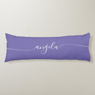 Periwinkle and White Glam Signature Name Body Pillow
