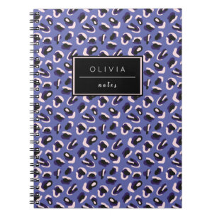 Periwinkle Animal Print Named Notebook